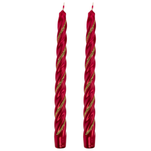 Świece Barok zdobiony czerwony wzór 10 RAVI